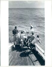1989 Press Photo African American Young Men Deep Sea Fishing 1980s picture