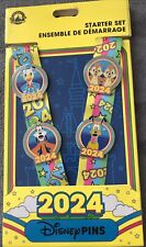 Disney Parks 2024 Dated Character Lanyard Starter Set 4 Pins picture