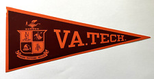 Vintage Virginia Tech Paper Pennant Decal Gummed Back Sticker 8