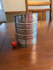 Vintage Bromwell's 3 Cup Flour Sifter, Red Wood Handle, Farmhouse kitchen decor picture