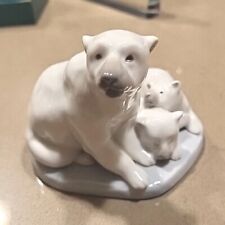 Lladró POLAR BEAR WITH CUBS #5434 Spain 1987 Retired In Perfect Condition No Box picture