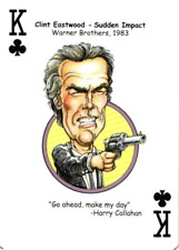 Clint Eastwood King of Clubs Caricature Playing Card - Sudden Impact 1983 picture