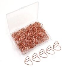 100 Pieces Paper Clips Cute Love Heart Shaped Paper Clips Metal Small Paper C... picture