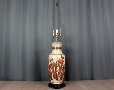 Murray Feiss porcelain table lamp, oriental vase motif butterflies, flowers picture