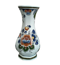 Vintage Vase Delft Polychroom Floral Holland Handwerk Hand Painted Bud Vessel picture