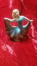 Vintage 1950s Planter Of Lady Dancing In Faned Out Dress.  Rare Color. picture