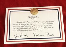 White House Memorabilia President George & Barbara Bush Anniversary Card picture