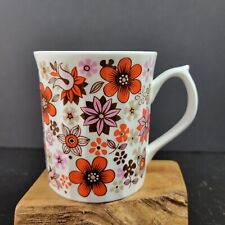 Carnaby Elizabethan Coffee Cup Mug Orange Red Floral England Fine Bone China picture