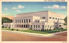 Postcard KS Emporia Kansas Civic Auditorium Posted 1943 Linen Vintage PC H433 picture