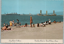 Vintage Postcard View From Beach At Foot Of Cherry Avenue Long Beach California picture