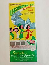 Vintage 1965 Washington DC Sightseeing Guide Brochure Tour Schedules  #14815 picture