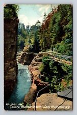 Lake Champlain NY-New York, Up From Gallery Ausable Chasm, Vintage Postcard picture