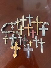 Vintage Lot of 18 crucifix pendants Different Sizes picture