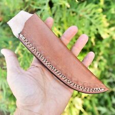 GENUINE LEATHER ENGRAVED CUSTOM HANDMADE SHEATH FOR FIXED BLADE KNIFE / HOLSTER picture