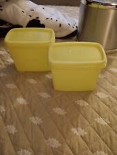 2 Vintage Tupperware 1243 Shelf Saver Bright Yellow Containers $10 Each picture