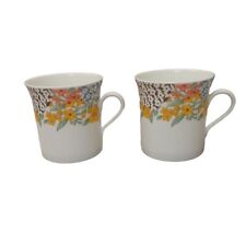 (2) VTG Mikasa COUNTRY GENTRY Coffee Cups Tea Mugs Made in Narumi Japan A7709 picture