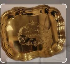 Vintage Laquered Brass Happy ANNIVERSARY TRAY picture