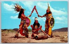 Native Americana~Aztec Dancers Inter Trival Ceremonial~Vintage Postcard picture