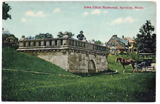 Newton MA Massachusetts 1912 Postcard John Elliot Memorial Horse Carriage DB picture