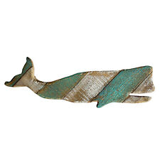 Wooden Whale Decor Hanging Wood Whale Decorations for Wall Rustic Nautical Decor picture