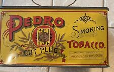 Rare old lunch box Pedro Smoking Tobacco Tin original antique cut plug picture
