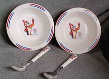 Vintage 1991 Kellogg's Tony the Tiger Olympic Cereal Bowl & Spoon 4 Piece Set picture