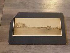 Vintage Cabinet Card Panoramic Photo of Kansas Cattle Farm Ranch Cows picture