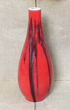 Art Pottery Red Black Gray 12 Inch Drip Glaze Bud Vase Gothcore Creepy Aesthetic picture