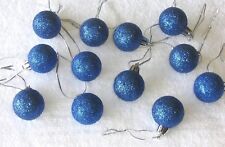 Blue Mini Ornaments Christmas Non Shatter Balls Glitter Miniature Tree Feather picture