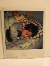 VINTAGE FOUND PHOTOGRAPH ART OLD PHOTO POLAROID 1985 BOY TEDDY BEAR RESTING PIC picture