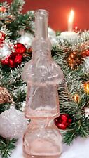 Vtg M G Husted Belsnickle Style Pink Glass Old World Santa Claus Bottle 12.25