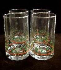 ARBY'S HOLLY BERRY Glasses 4 Vintage Christmas Holiday Libbey 80’s  picture