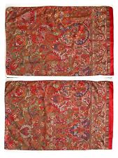 2 Ralph Lauren Galahad STANDARD Pillowcases Red Paisley Cotton Boho Medieval picture