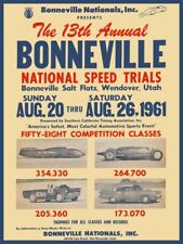 1961 Bonneville National Speed Trials NEW METAL SIGN: Land Speed Record Car Pics picture