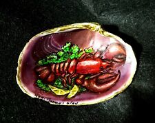 OOAK Hand Painted Steamed Lobster Entree Clam Shell  picture
