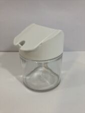 Gemco Glass Sugar Bowl Vintage USA  Glass With White Plastic Lid 4.5” Tall picture