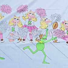 Vintage Muppets Kermit Miss Piggy Cheerleader Twin Sheet Set 2 Cases JC Penney picture