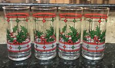1980’s, Libby Diamond 🎄Christmas 🎄Holiday Holly Glasses  (Set Of 4) picture