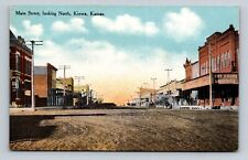 Main Street Looking North Kiowa Kansas Postcard picture