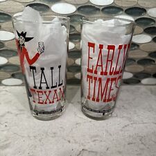 2 Vintage Early Times Kentucky Bourbon Tall Texan Glass Hold 20 Oz picture