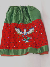 Vintage Mexican China Poblana Folk Skirts Sequins Girls Red Green Handmade picture