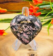 Rhodonite Crystal Heart, Crystal Chakra Reiki Meditation, Palm Worry Reiki Stone picture