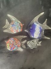 glass fish figurines-4 In total. Multi-colored heavy pieces. OBO picture