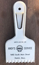 Vintage Shell Advertising Ice Scraper Service Station Gas Oil Andys Service picture