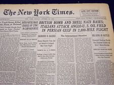 1940 OCT 21 NEW YORK TIMES - BRITISH BOMB AND SHELL NAZI BASES - NT 316 picture