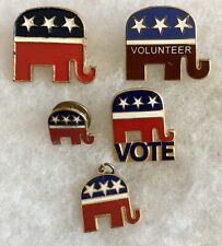 Vtg RNC Republican Elephant Pins Charm Patriotic Politics Lot Of 5 Vote A553 picture
