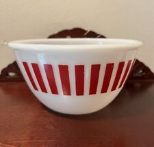 Vintage Hazel Atlas Red Candy Stripe Small Nesting Mixing Bowl 5.75” L 4” T picture
