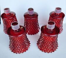 Red Cut Glass Peg Votive Candle Holder Cup Home Interior Homco Vintage picture