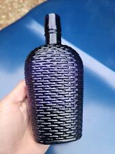 1890's Large Basketweave  Amethyst Whiskey Flask  ☆ Old Purple Liquor Bottle picture