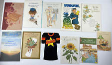12 Vintage 1980s Greeting Cards Graduation Diploma Cap Gown World Young Man picture